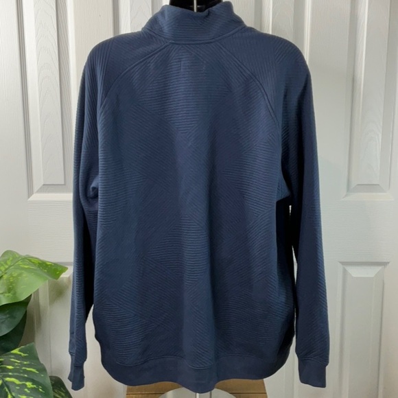 Goodfellow & Co - Men's Quilted Snap Pullover Sweatshirt Blue Various Sizes - Picture 5 of 11